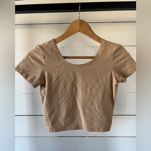 American Apparel Tan Crop Top